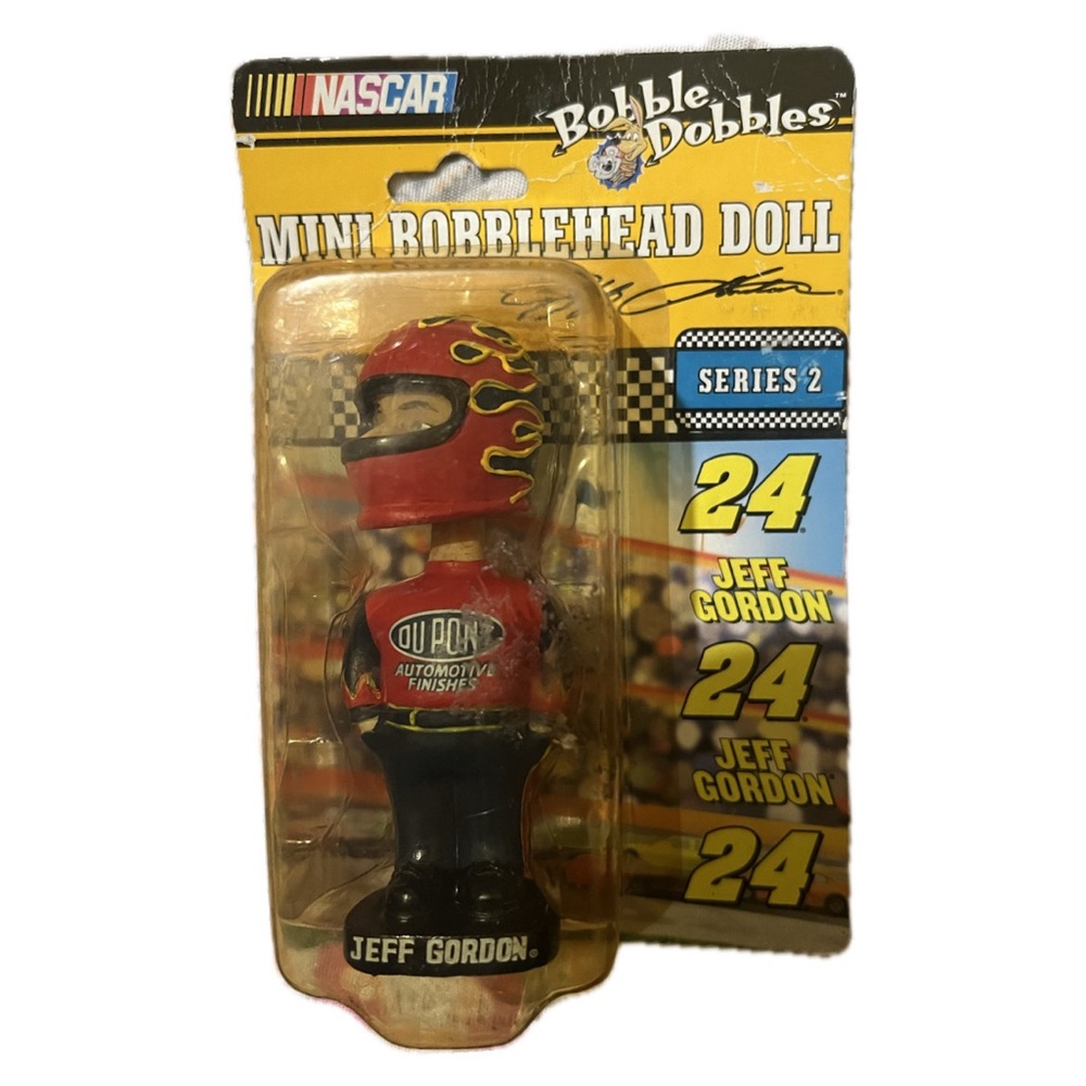Vintage Mini Bobble Head Doll Jeff Gordon Racer